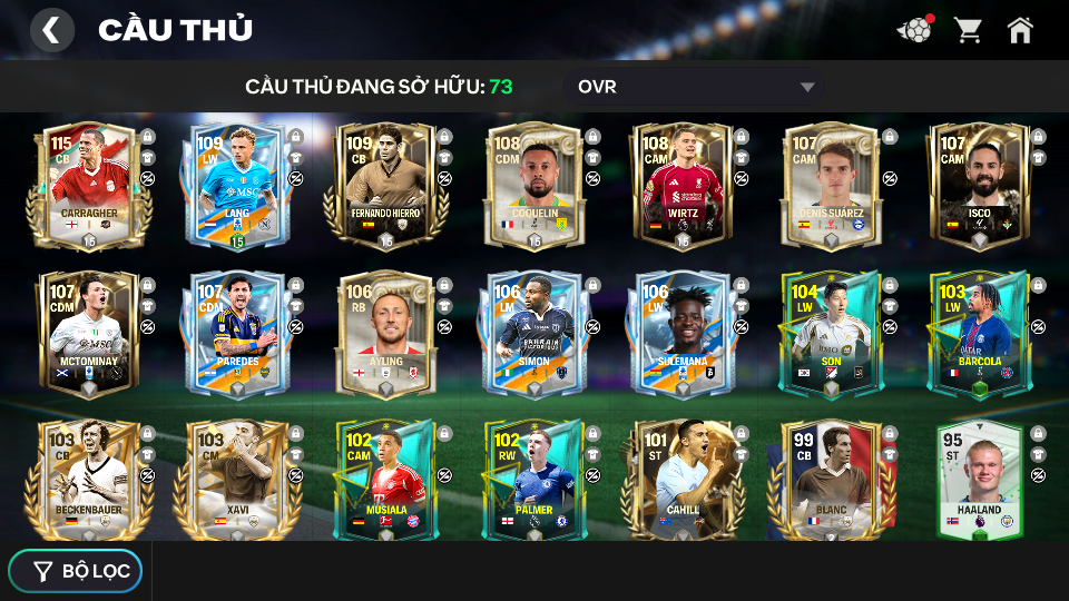 Acc ACC5 #CARRAGHER 115 + 59K ĐÁ QUÝ 