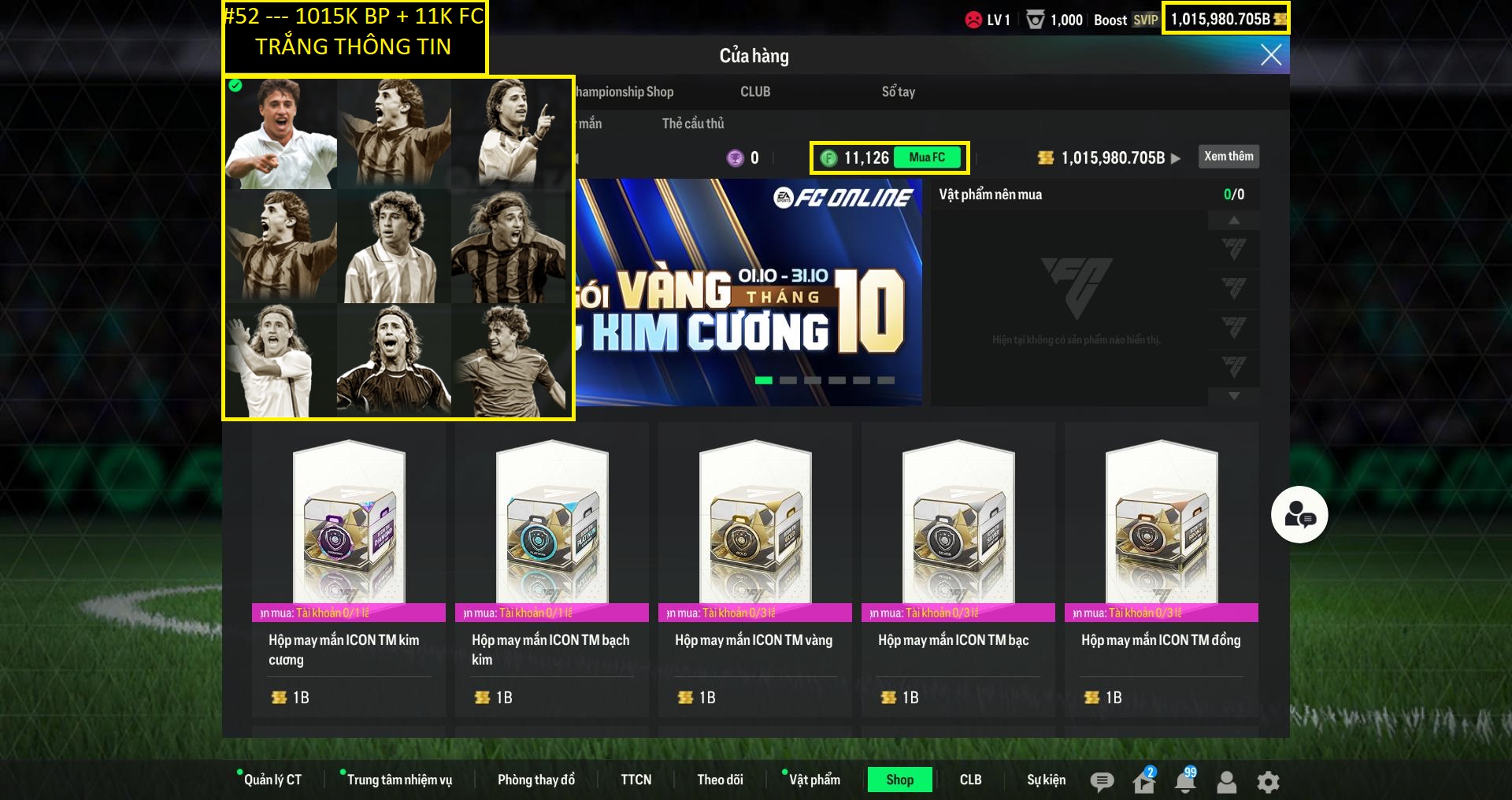 Acc FIFA #trắng thông tin 