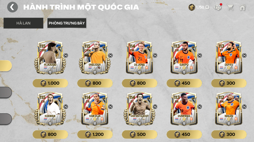 Acc ACC6 #ĐH 31B   DƯ 1750 MẢNH HÀ LAN GRN TTT 