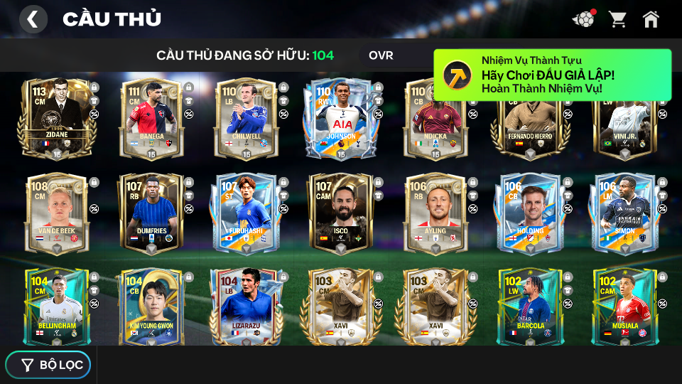 Acc ACC5 #ZIDANE 113 + 61K ĐÁ QUÝ 