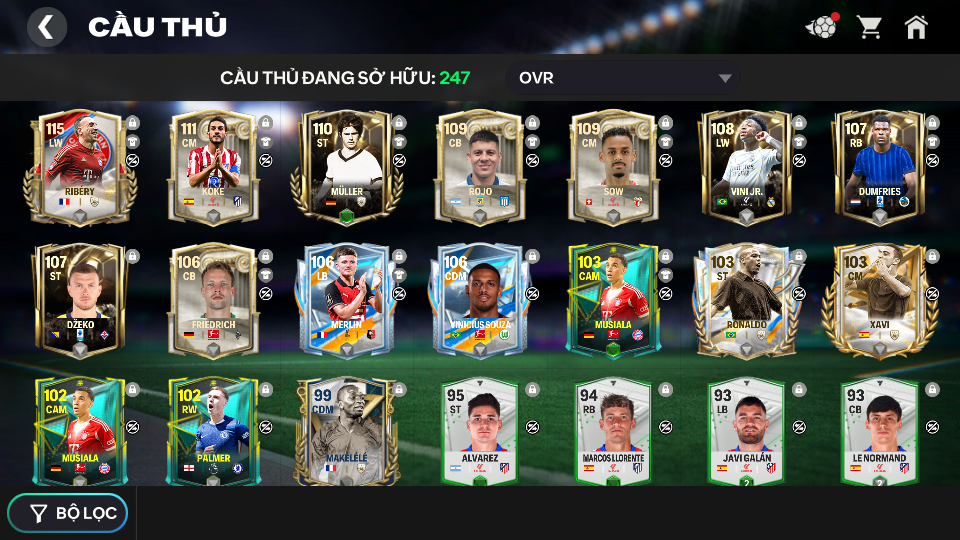Acc ACC5 #52K ĐÁ QUÝ + Ribery 115 