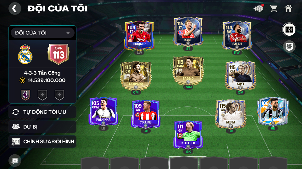 Acc ACC5 #100K RUBY + 10 VÉ TOTY + OVR 113 