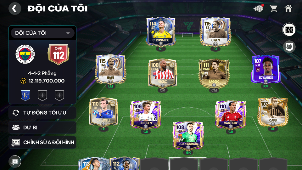 Acc ACC5 #93K RUBY + 11 VÉ TOTY + Baggio 115+Hagi 115+Owen 115+Ronaldo 114 