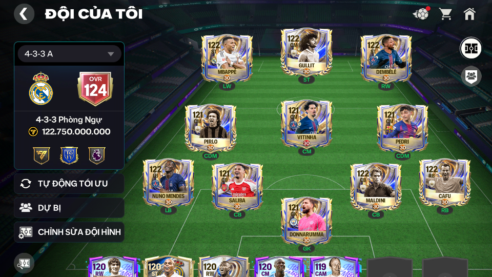 Acc ACC6 #ĐH 122B OVR 124 7 CON 117 + 4 CON 116  