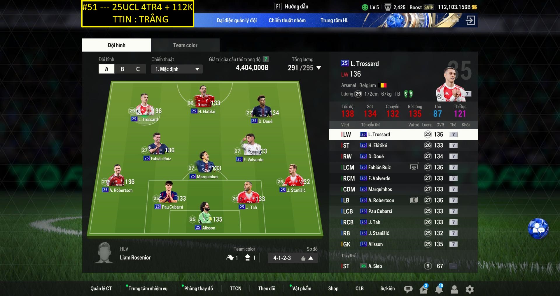 Acc FIFA #Trắng TT 