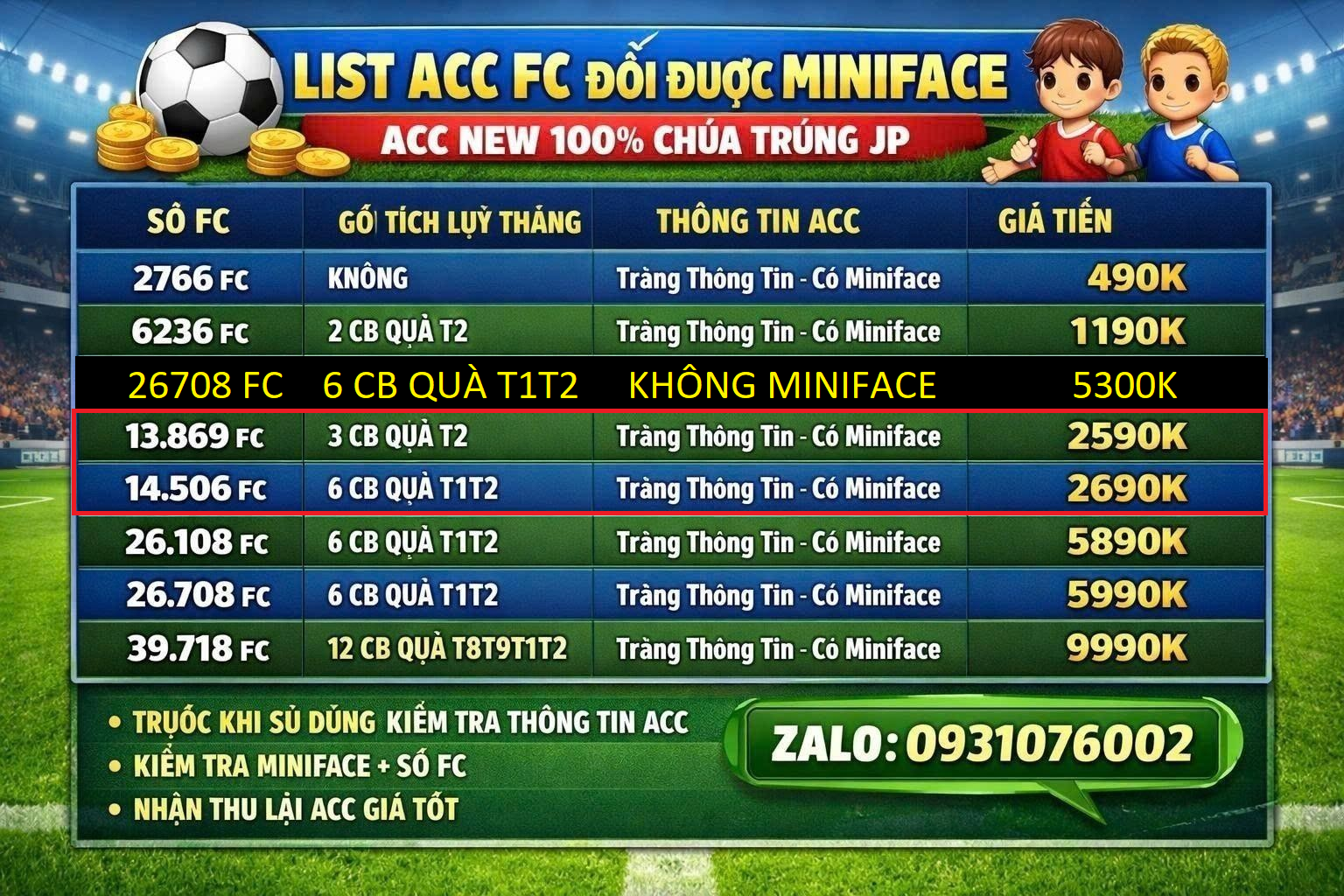 Acc FIFA #LIST ACC FC - ĐỔI FULL MNF 