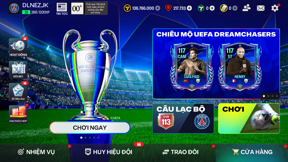 Acc ACC5 #217k ĐÁ QUÝ + OVR 113 