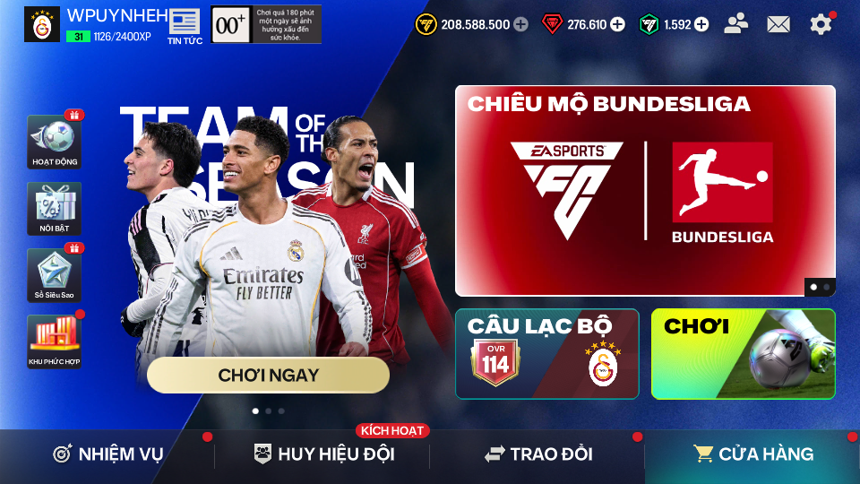 Acc ACC5 #CR7 + 276K GEM +1592 FV 